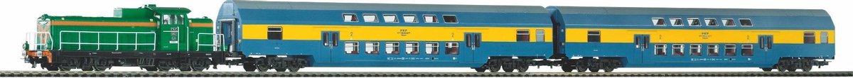 Piko 97934 H0 Startset PKP dieselloc met dubbeldekkers