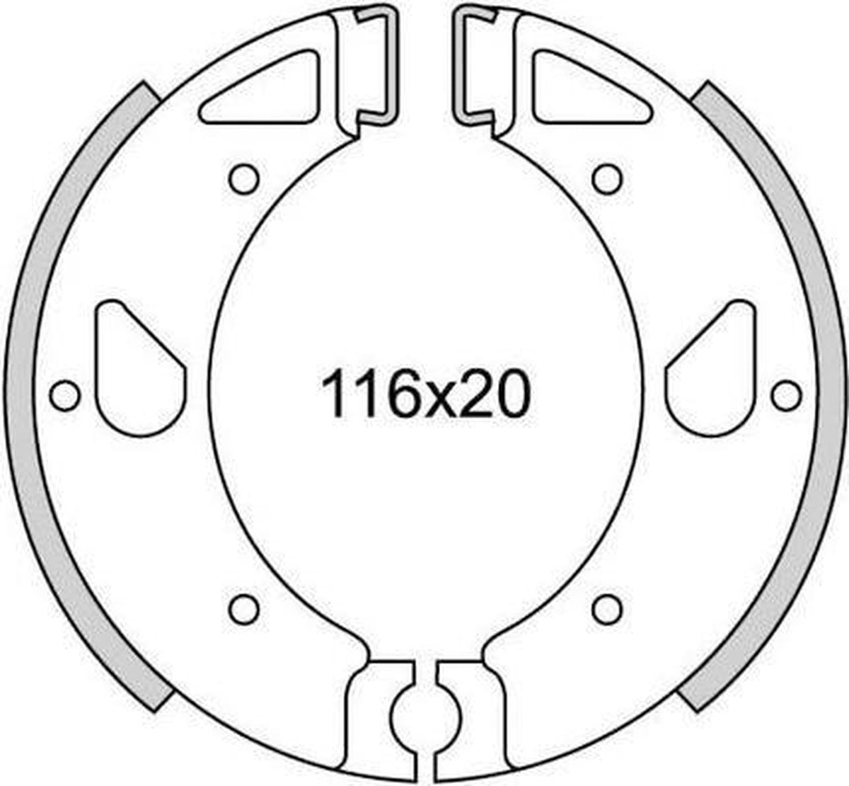 Remsegment Newfren GF0071 Kreidler Florett-80 Voor/Achter (1980->)  116*20mm