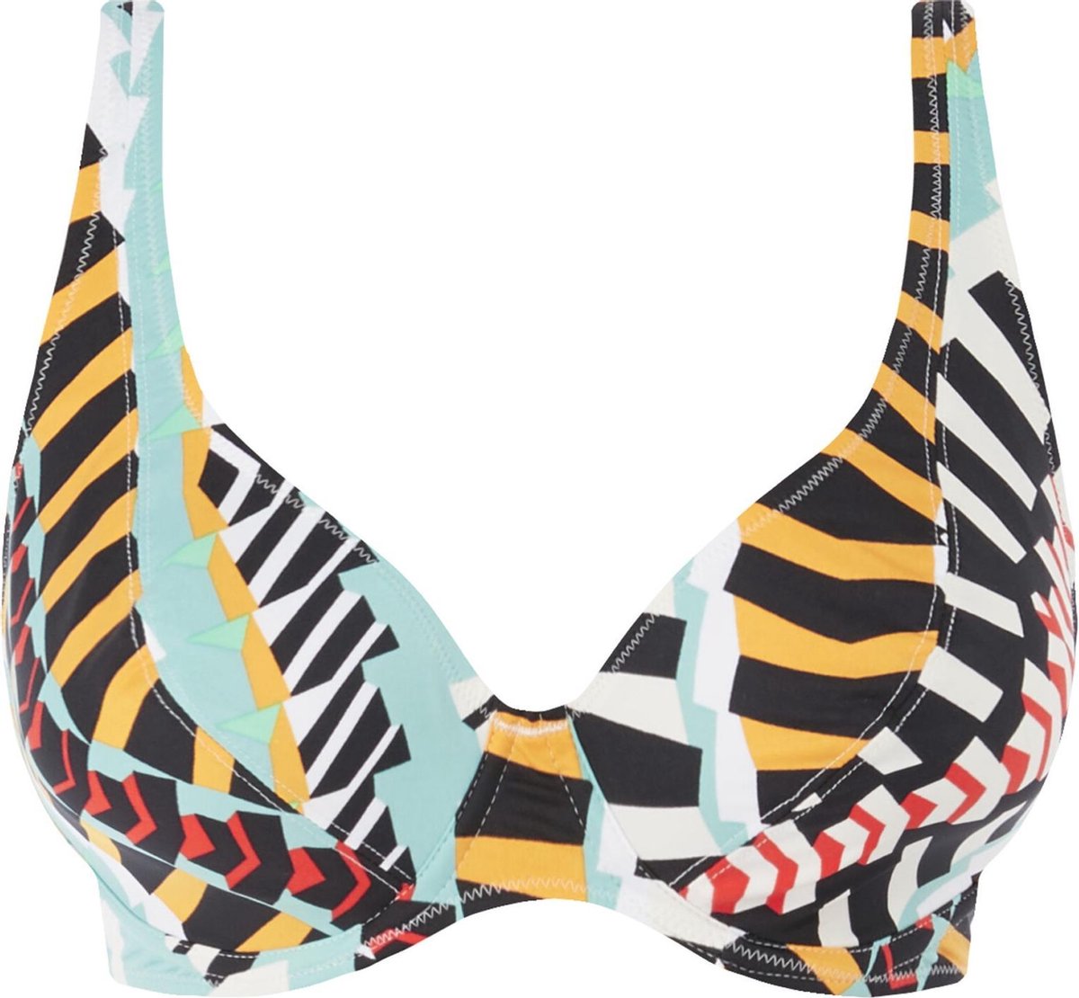Freya - Bassline Bikini Top - maat 75D - Blauw Geel Meerkleurig