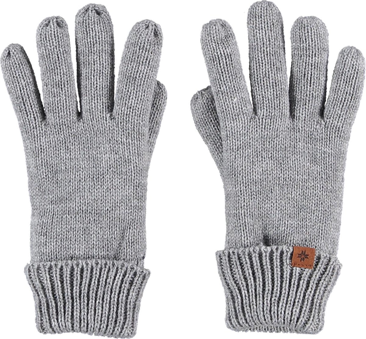 Lichtgrijze gebreide handschoenen voor kinderen - One size - Warme fleece voering handschoenen voor jongens/meisjes