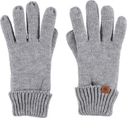Lichtgrijze gebreide handschoenen voor kinderen - One size - Warme fleece voering handschoenen voor jongens/meisjes