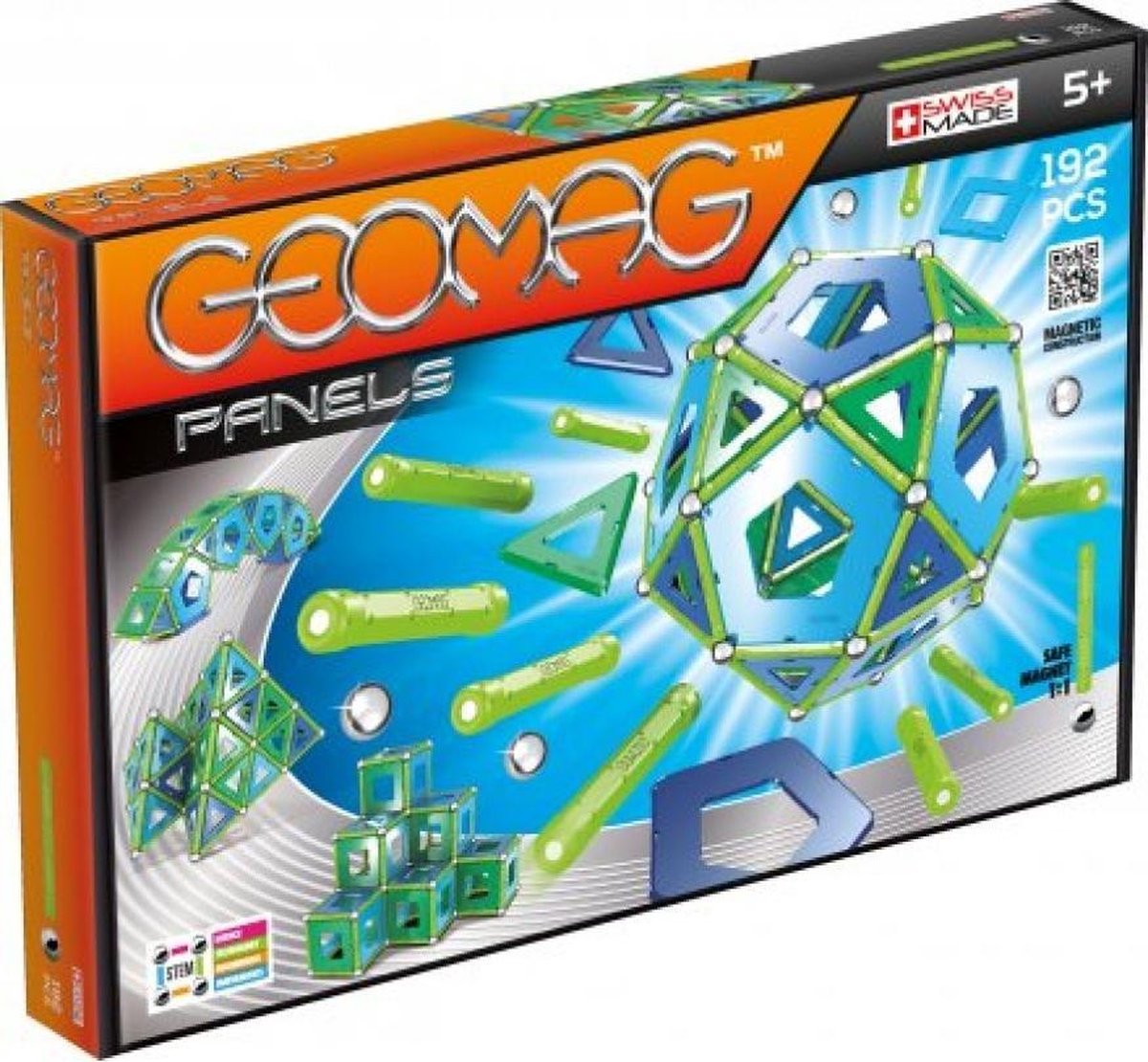 Geomag Panels Zilver/groen/blauw 192-delig