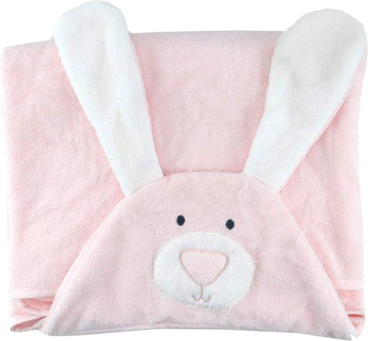 Ephemeris Badcape Katoen 80x80cm baby Badcape - konijn ROZE  Badcape
