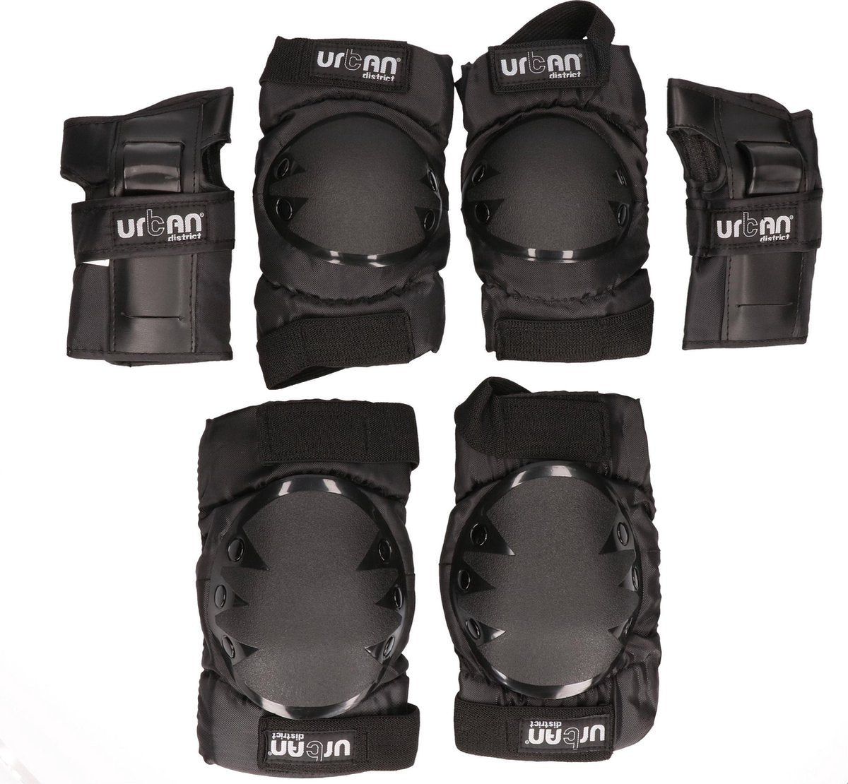 Zwart beschermers set voor kinderen - Valbeschermers voor jongens/meisjes - Bescherming bij rolschaatsen/skaten/skeeleren/steppen S (7-9 jaar)
