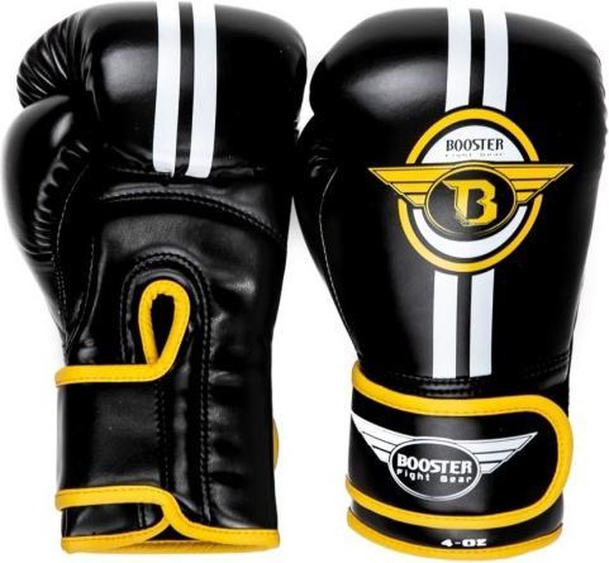 Booster Youth Elite 3 (kick)bokshandschoenen Junior Zwart/Geel/Wit 6oz