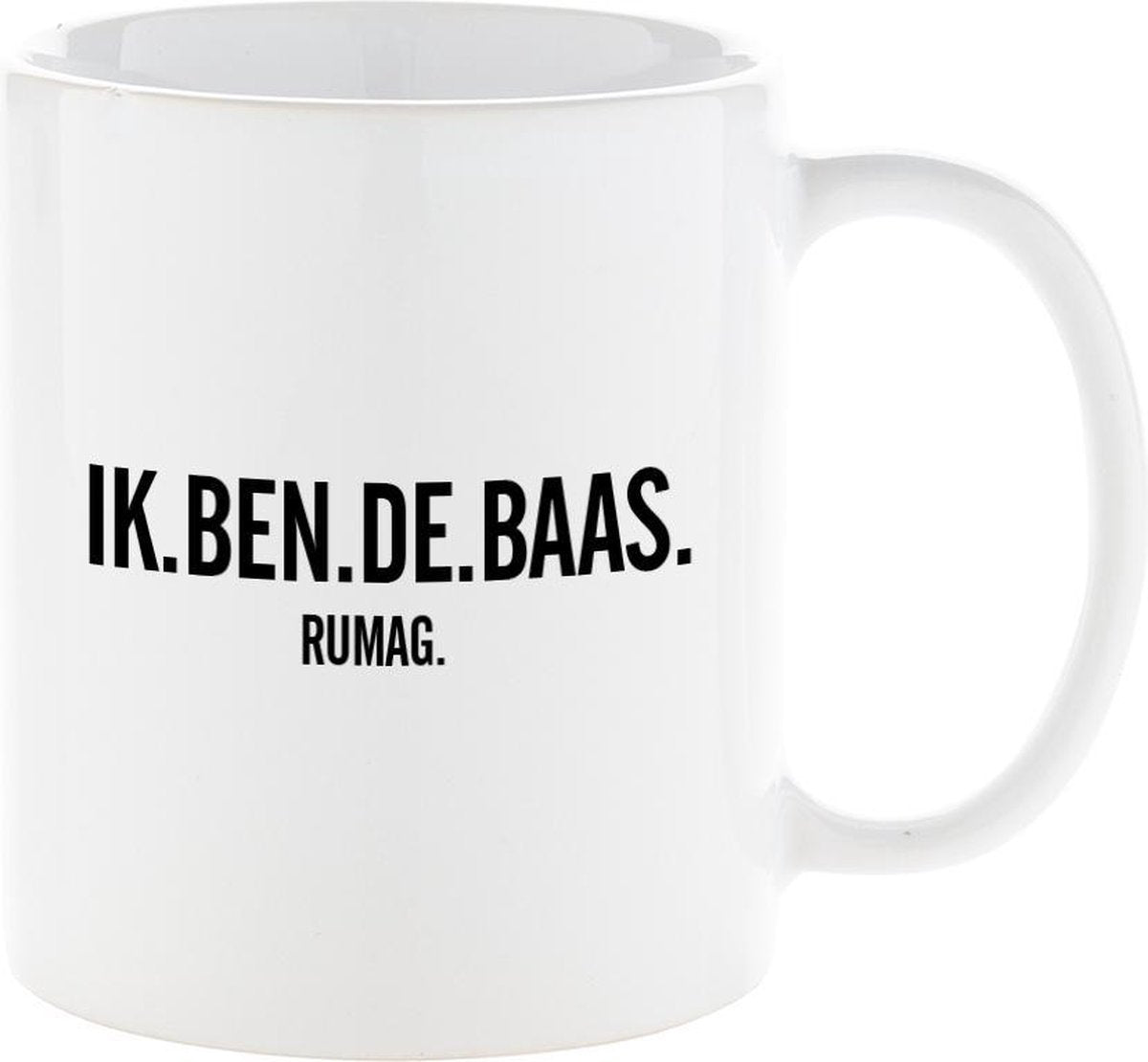RUMAG Ik ben de baas Mok Wit