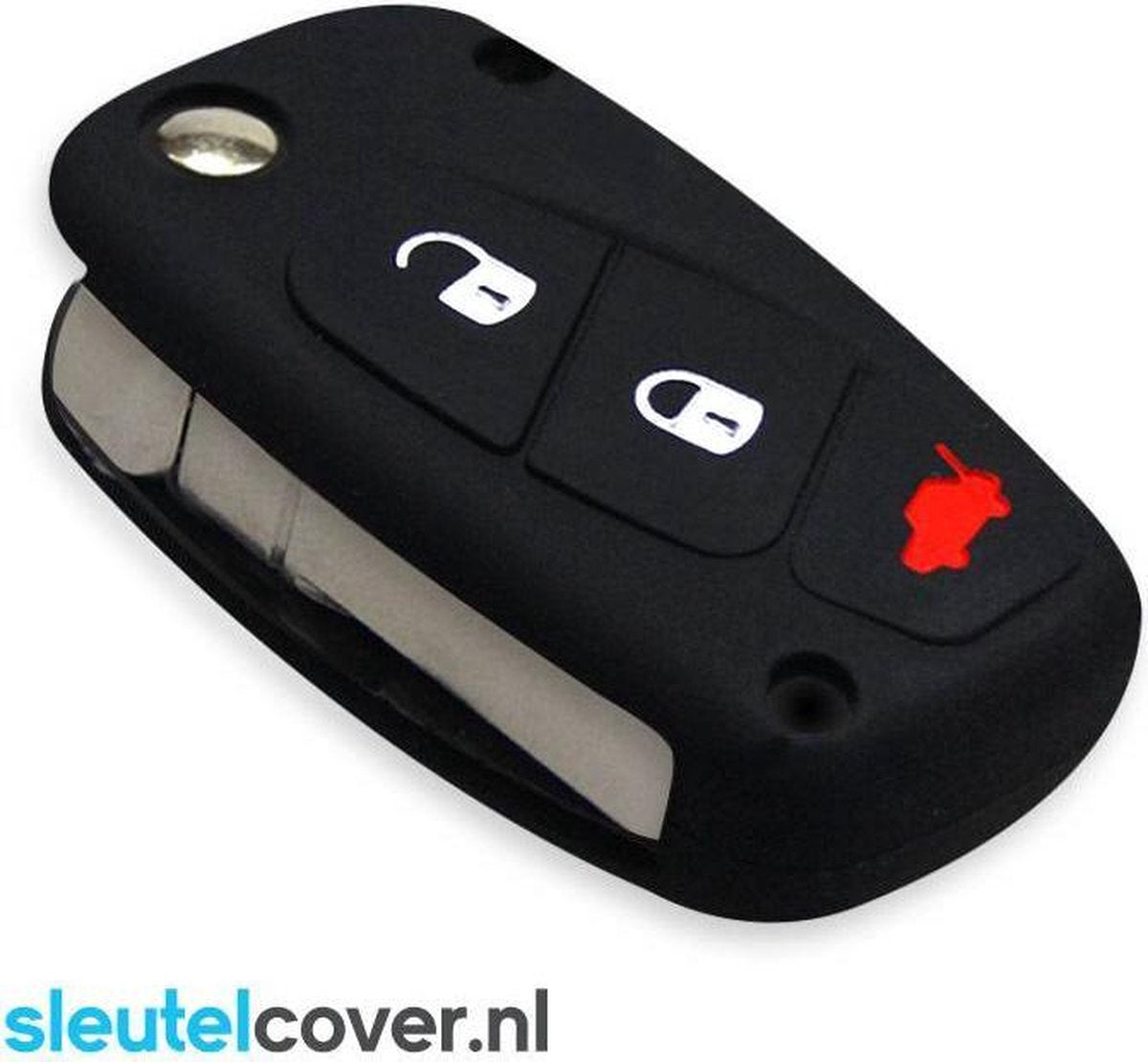 Fiat SleutelCover - Zwart / Silicone sleutelhoesje / beschermhoesje autosleutel