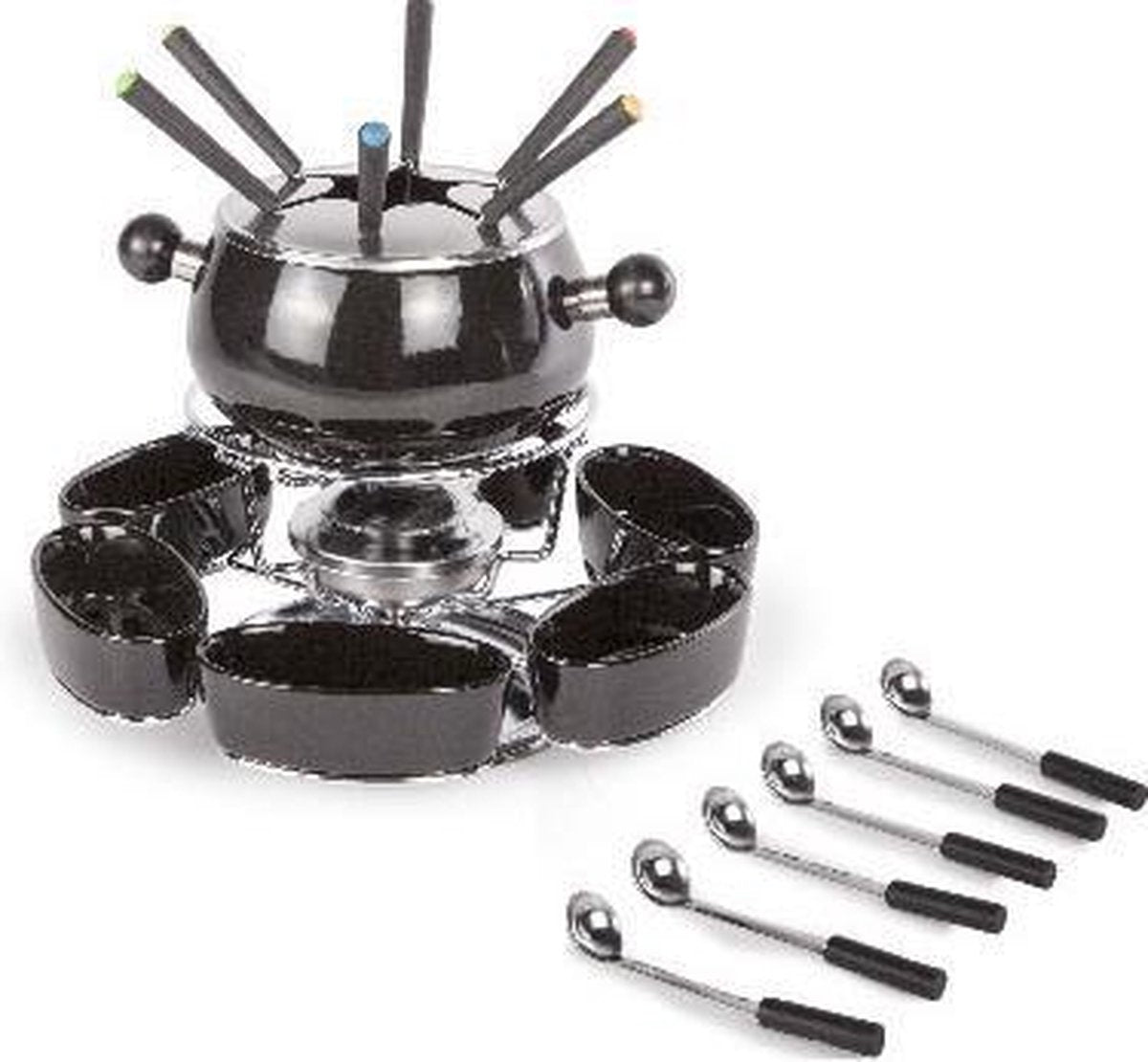 Fondueset 22 delig - Kaasfondue set - met 6 fonduevorkjes en Gratis sausmolen