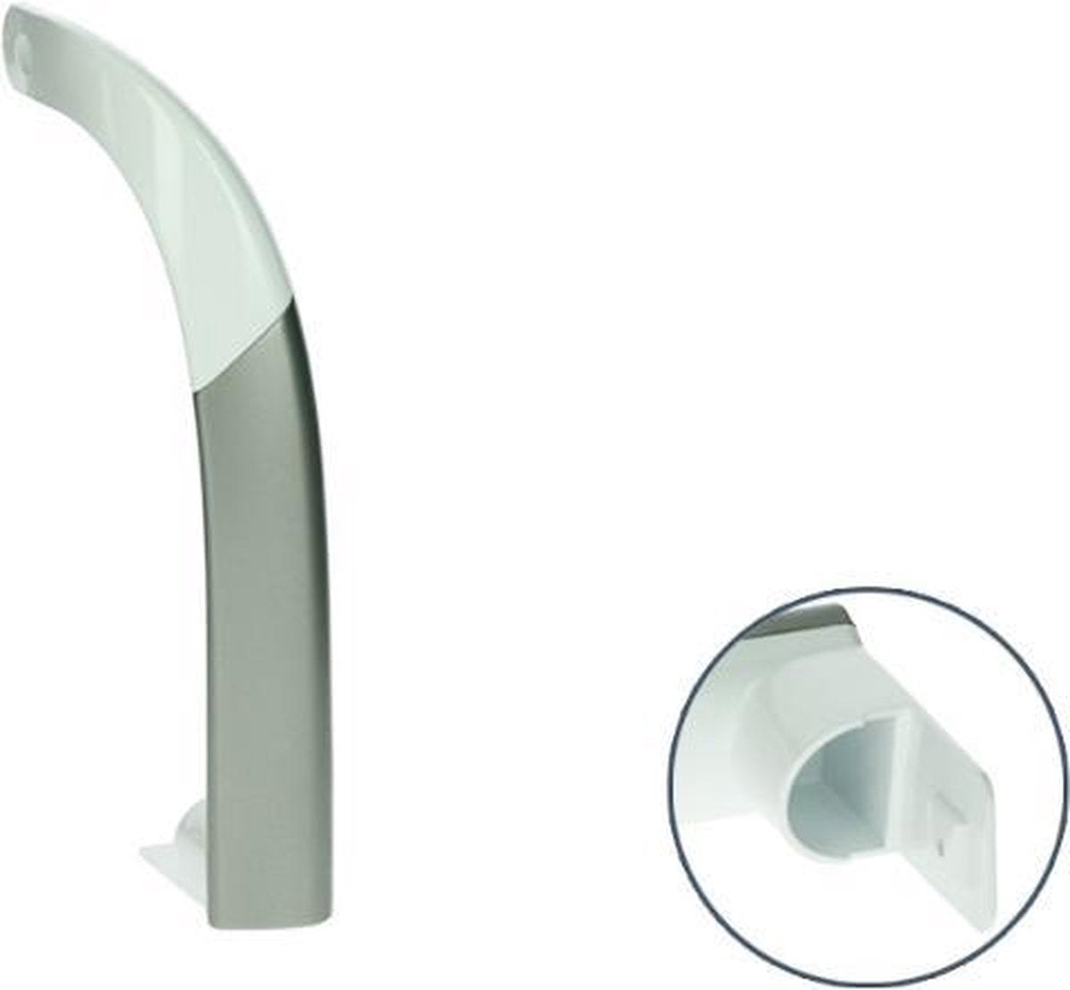 Beko deurgreep boven greep gebogen wit / zilver koelkast oa. DSE45021 handgreep deur  - bovenaan -