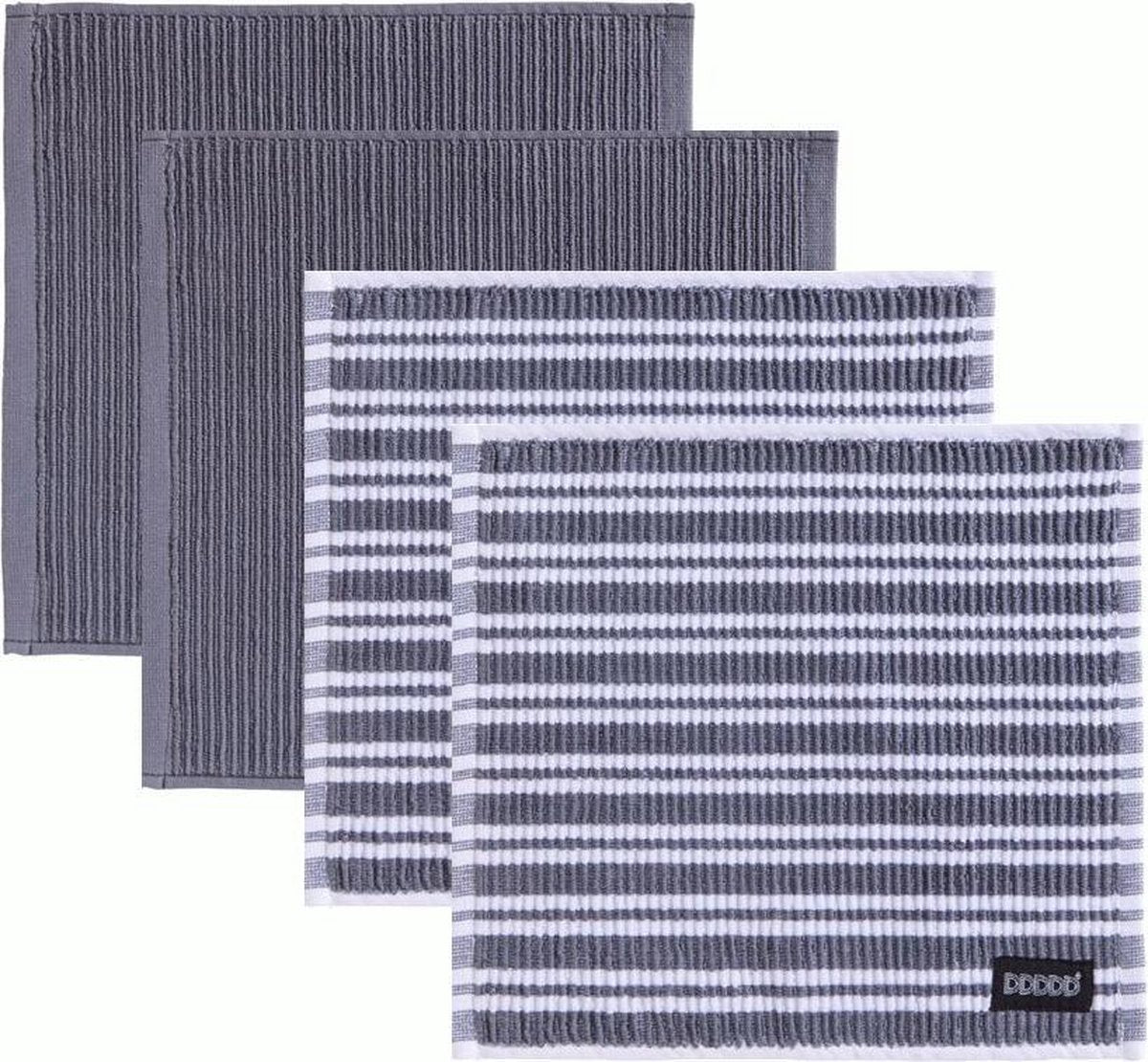 DDDDD Vaatdoek Basic Neutral Grey/Classic Grey (2 + 2 stuks)