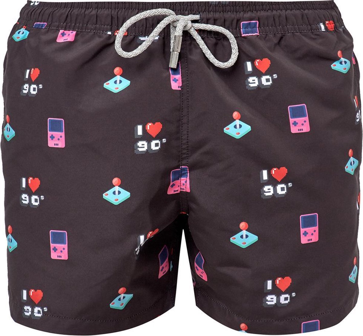 90'S Sneldrogende Zwembroek Heren met Mesh Binnenbroek en Drie Zakken - Zachte en Comfortabele Zwemshort Heren / Zwembroeken Heren - Waterafstotende Zwembroek Mannen / Herenmode van Premium Stof - Zwart - L (EU 44)