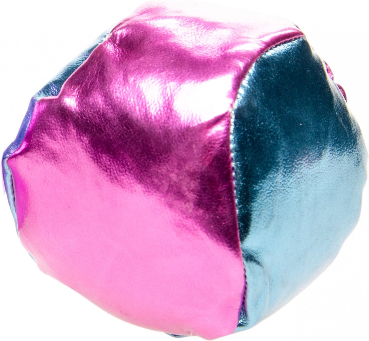 Lg-imports Jongleerbal Metallic 4 Cm Kunstleer Roze/blauw