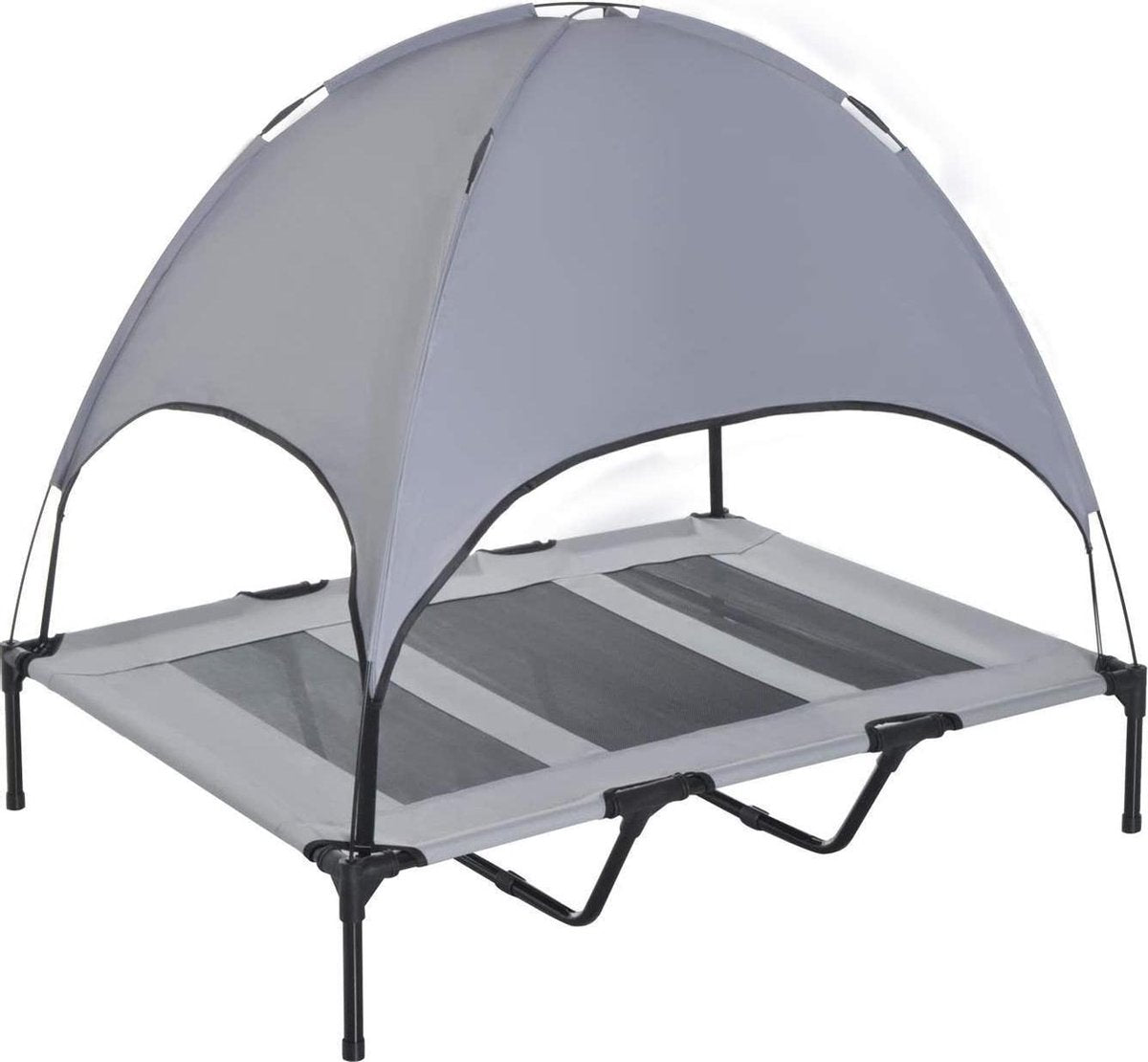 Rexa Huisdierbed met overkapping - Verhoogd hondenbed voor in de tuin - Luxe hondenmand met luifel