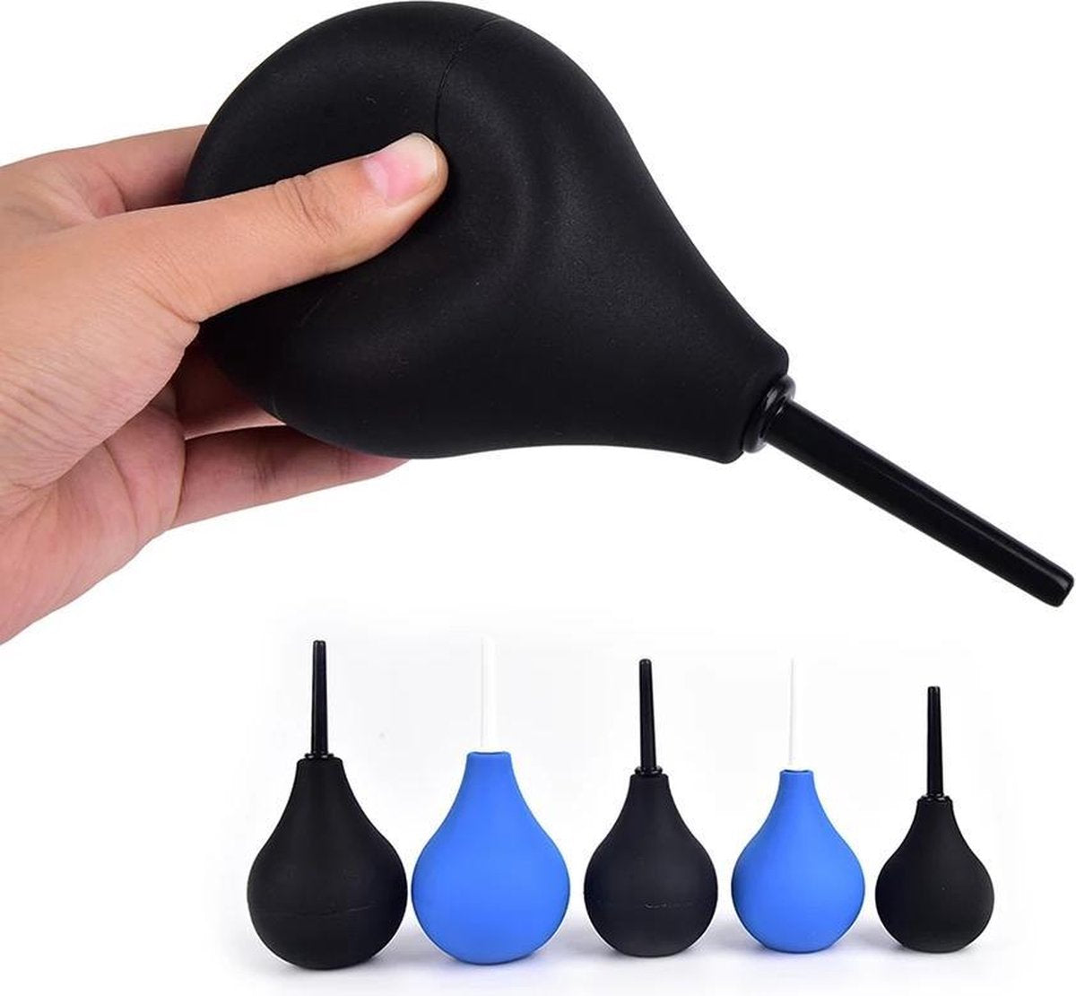 LOUZIR | Silicone bulb | Anale douche | Anaal douche | Anaal spoelen | Intieme shower | Anale cleaner | Geschikt voor anaal en vaginaal gebruik | Zwart | 90 ml