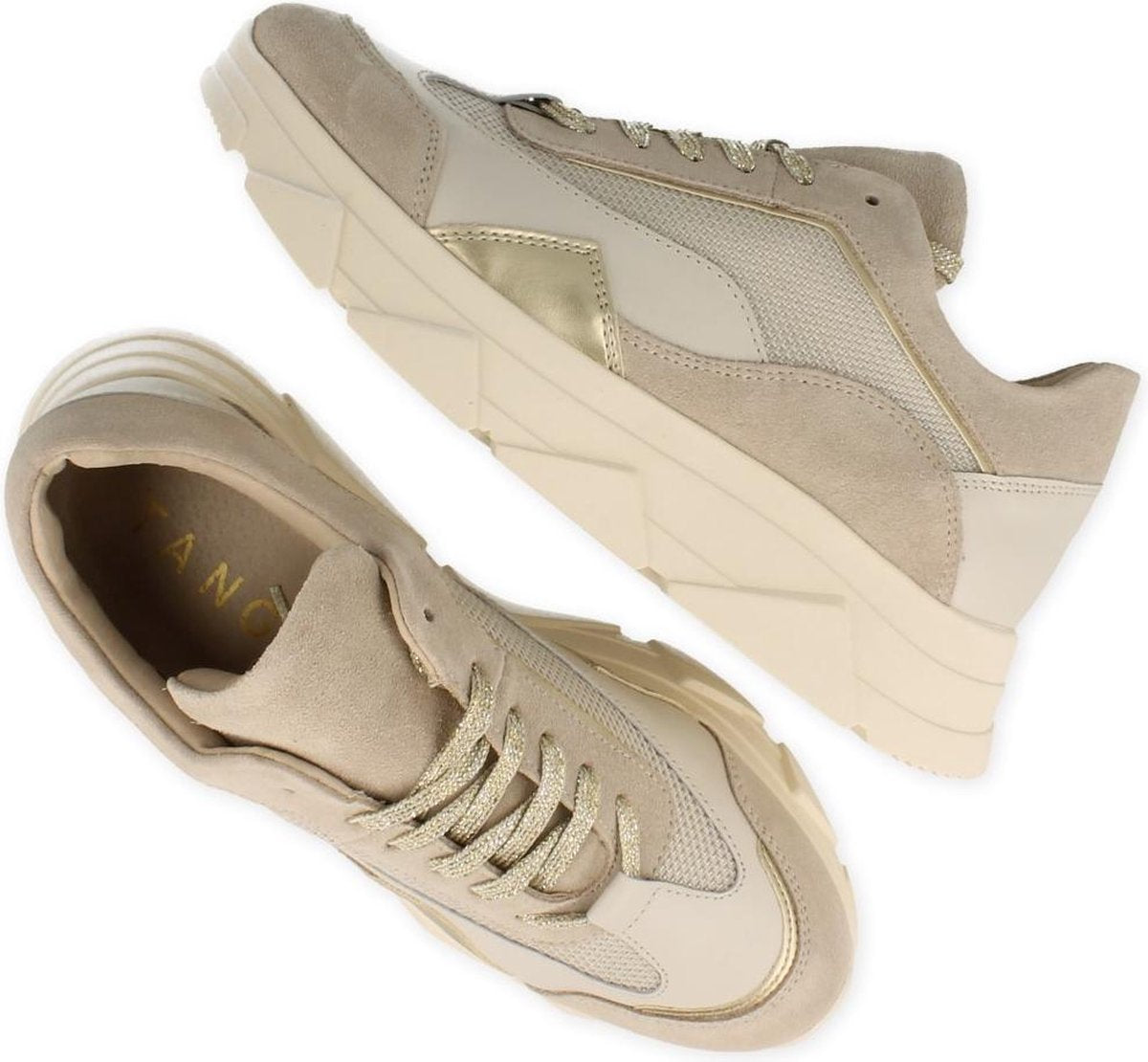 Tango Kady Fat 22 Lage sneakers - Dames - Beige - Maat 39