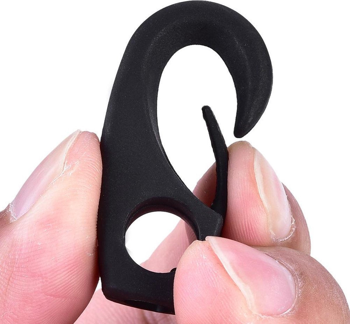 2x Kayak haak voor 6mm elastiek - zwart