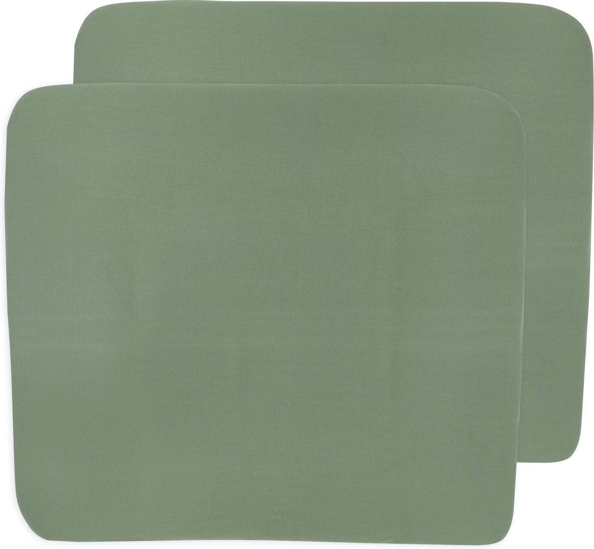 Meyco aankleedkussenhoes 3K 2-pack Basic jersey - forest green - 85x75 cm