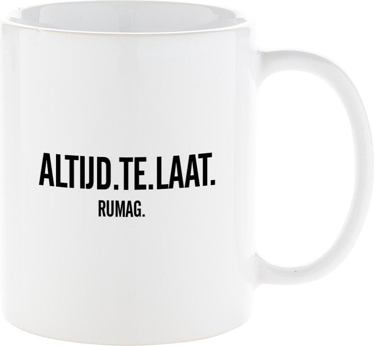 RUMAG Altijd te laat Mok Wit