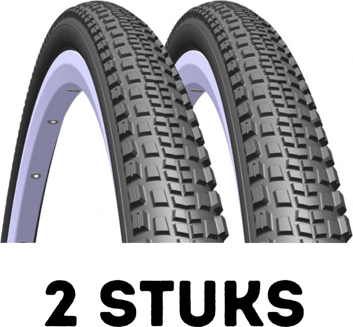 Fietsband - Buitenband - Set van 2 - X-Road TLR 700 x 33C vouwband Supra zwart
