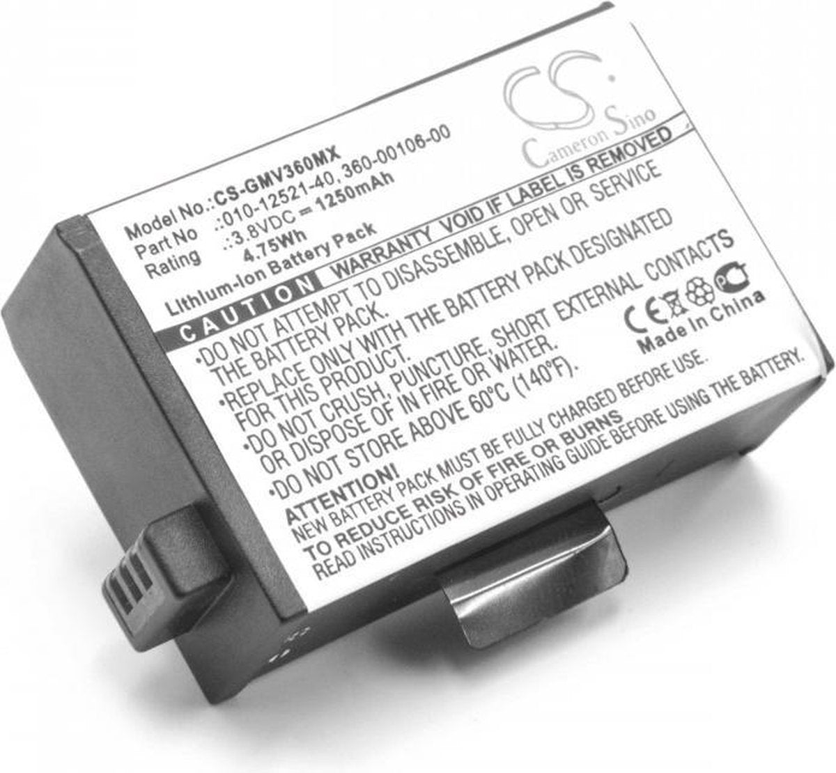 VHBW Camera accu compatibel met Garmin VIRB 360° / 1250 mAh