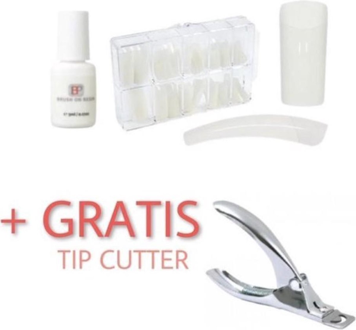 GUAPÀ - Complete Kunstnagel Set Naturel met Nagellijm en Tipknipper - Voor Nagelverlenging & Nepnagels