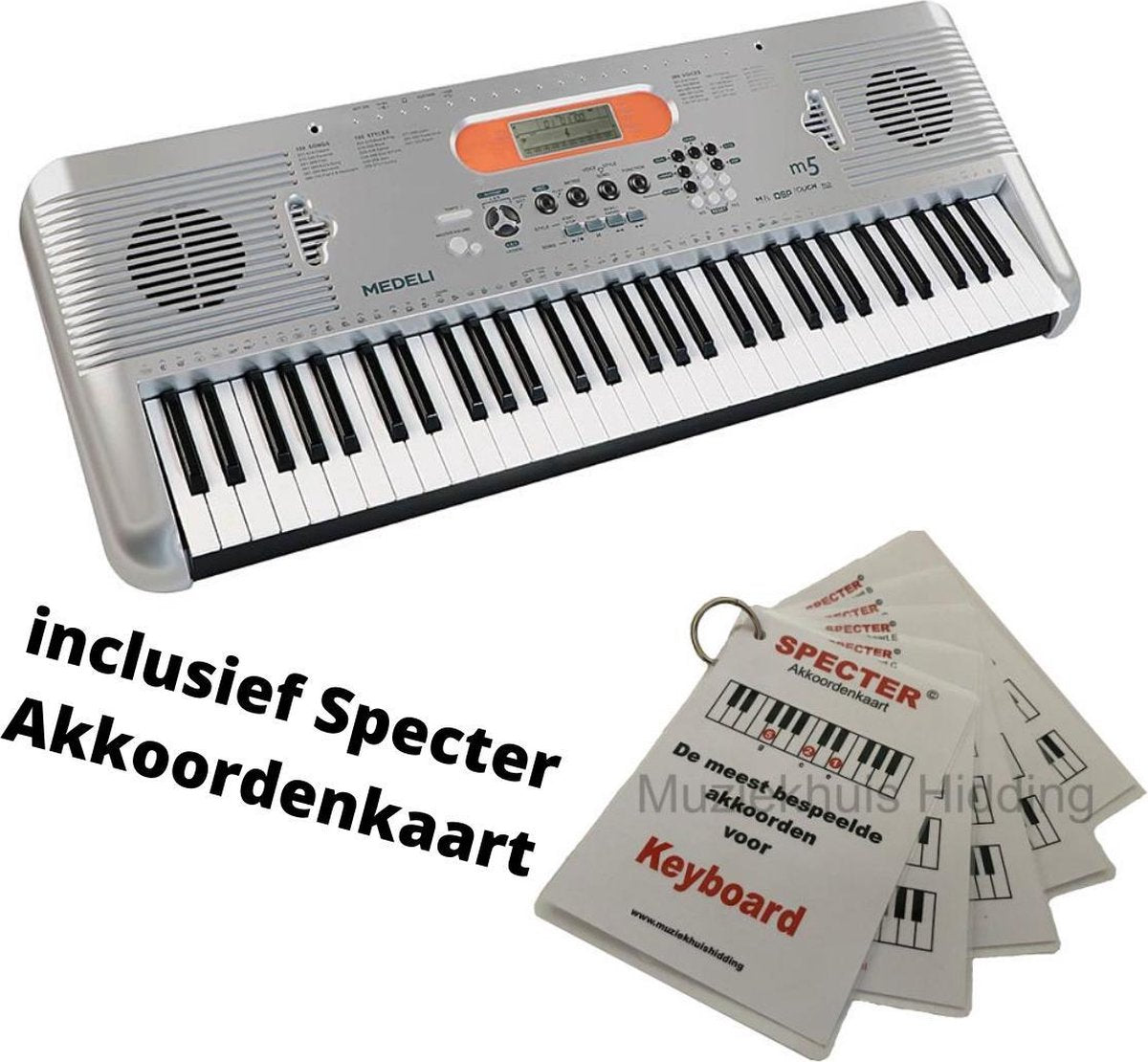 Medeli M5 - Keyboard - Grijs Met Handige Akkoordenkaart