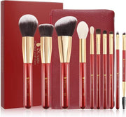 Dermarolling 10-Delige Make Up Kwasten Set Inclusief Gratis Etui DF1041