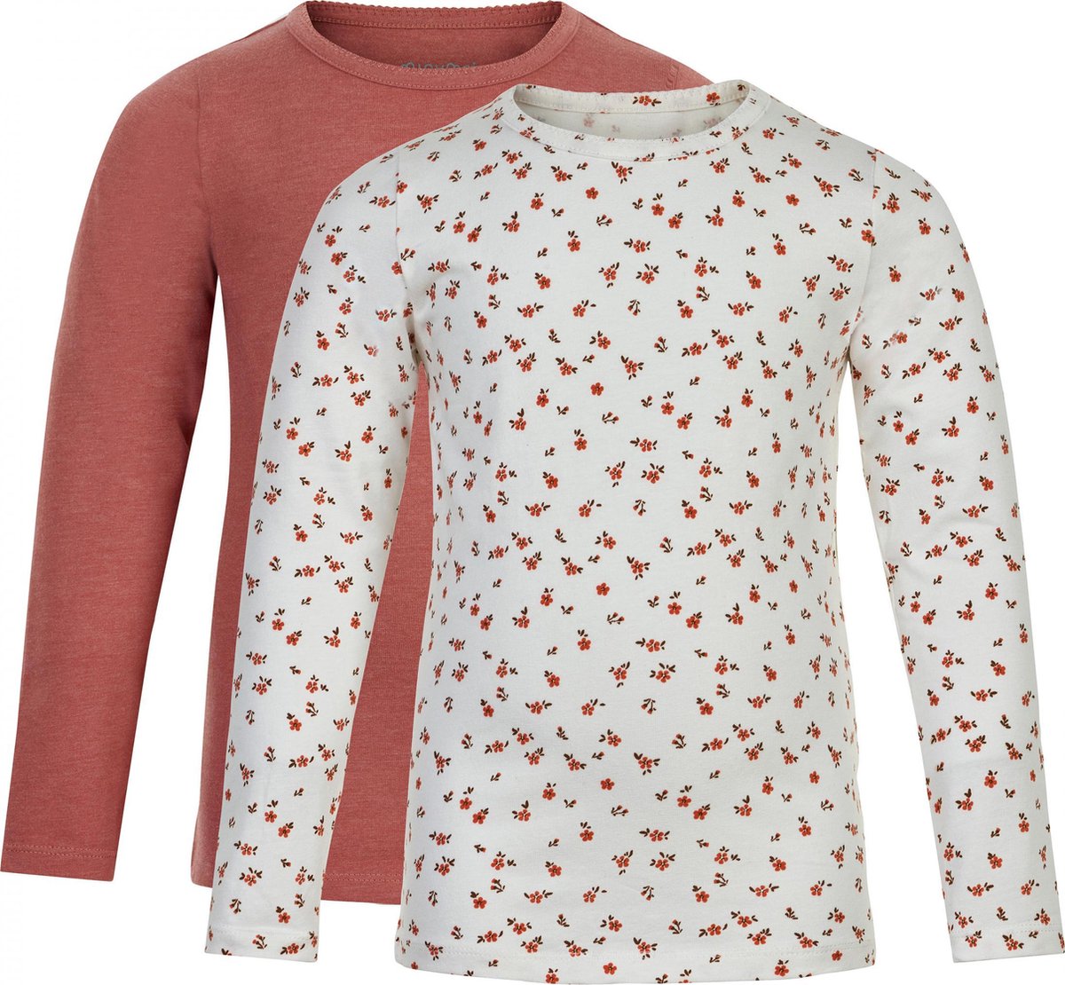 Minymo T-shirt Junior Katoen Gebloemd 2 Stuks Maat 146