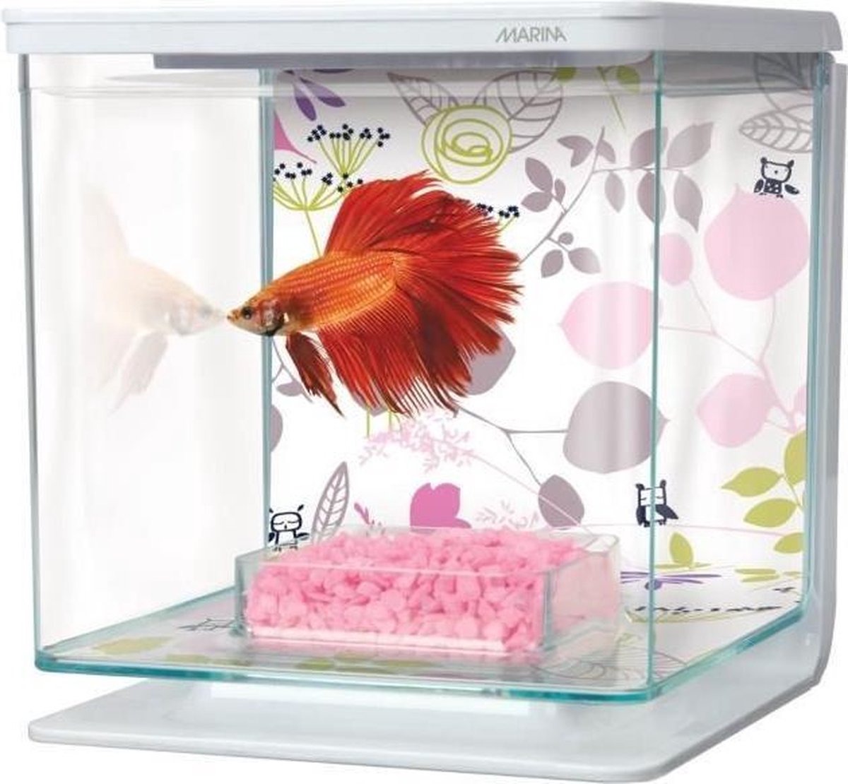 Marina 'Floral' Betta Aquarium Kit - 15x15x15 cm - 2 L