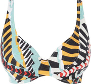 Freya - Bassline Bikini Top - maat 70E - Blauw Geel Meerkleurig