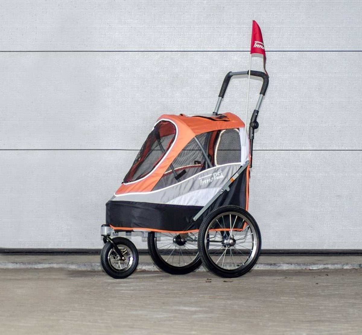 Innopet hondenbuggy Sporty Dog Trailer DeLuxe Oranje (tevens hondenfietskar). -  - Buggie voor dieren