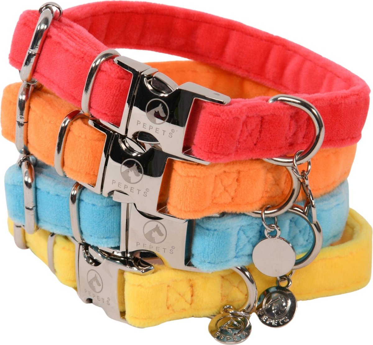 Pepets – Halsband En Leiband Hond – Set Hondenhalsband En Hondenriem – Roze – Fluweel – Fluwelen – Velvet  – maat S