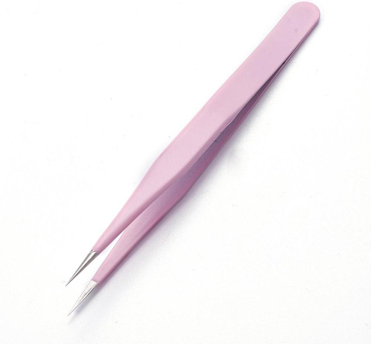 Pincet stainless steel pearl pink recht