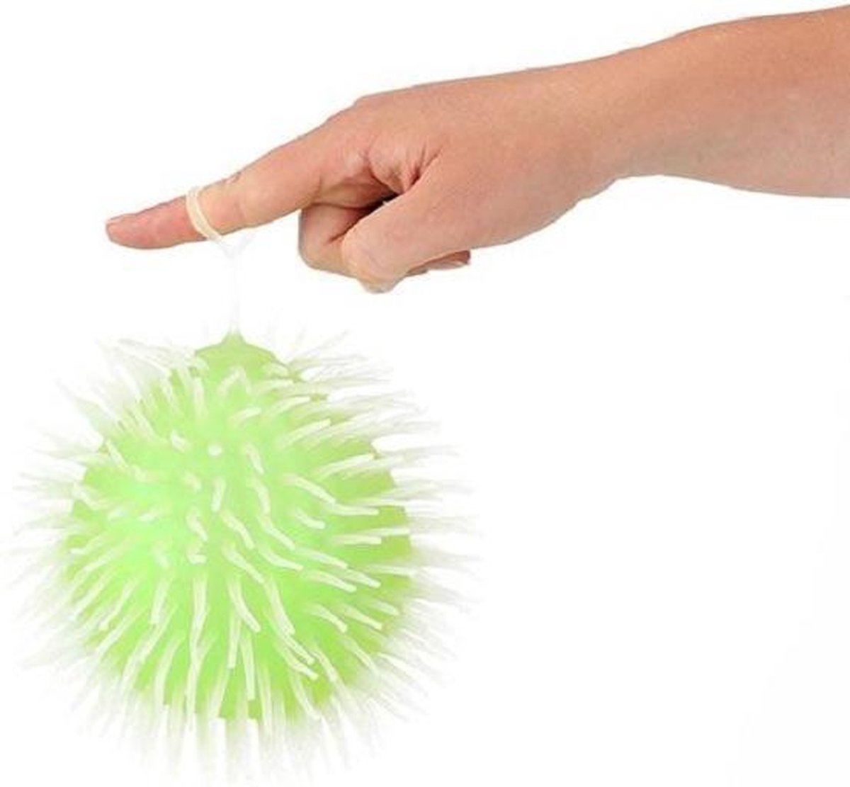Groene Fluffy Bal met glitters - 15 cm - Fidget Toy Topper - Knijp - Rek - Stretch