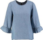 Vero moda lyocell denim blouse 3/4 mouw - Maat XS