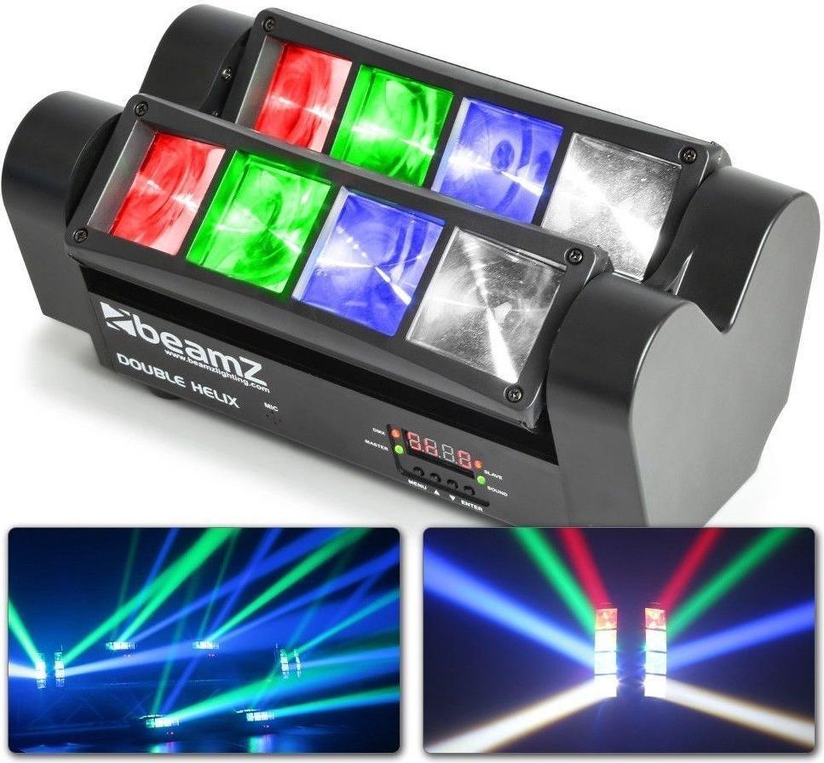 BeamZ MHL820 Double Helix RGB LED lichteffect 8x 3W