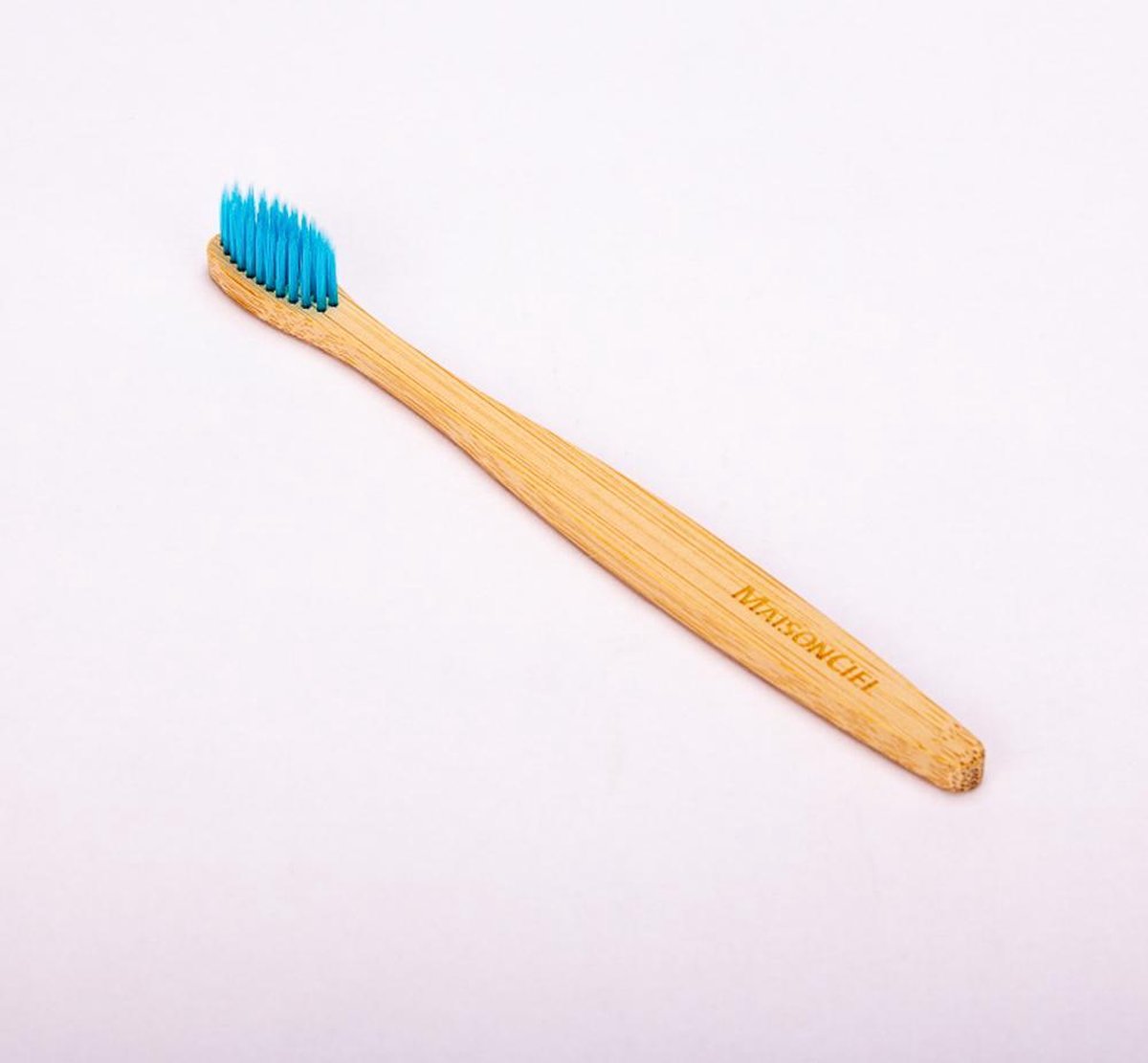 Bamboe tandenborstel (blauw) - Bamboo toothbrush (blue) - soft brush - ecological