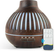 Aroma Diffuser Luchtbevochtiger 400ml met Afstandsbediening – Aromatherapie - Donkerbruin houtmotief
