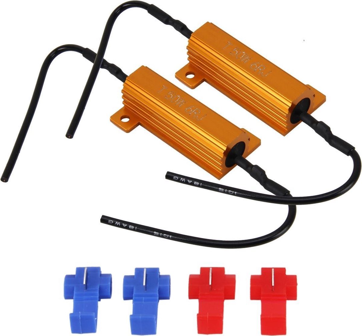 2 PC's Auto Canbus Error Canceller Decoder Belastingsweerstand LED 50W 6 Ohm Geen knipperende decoder