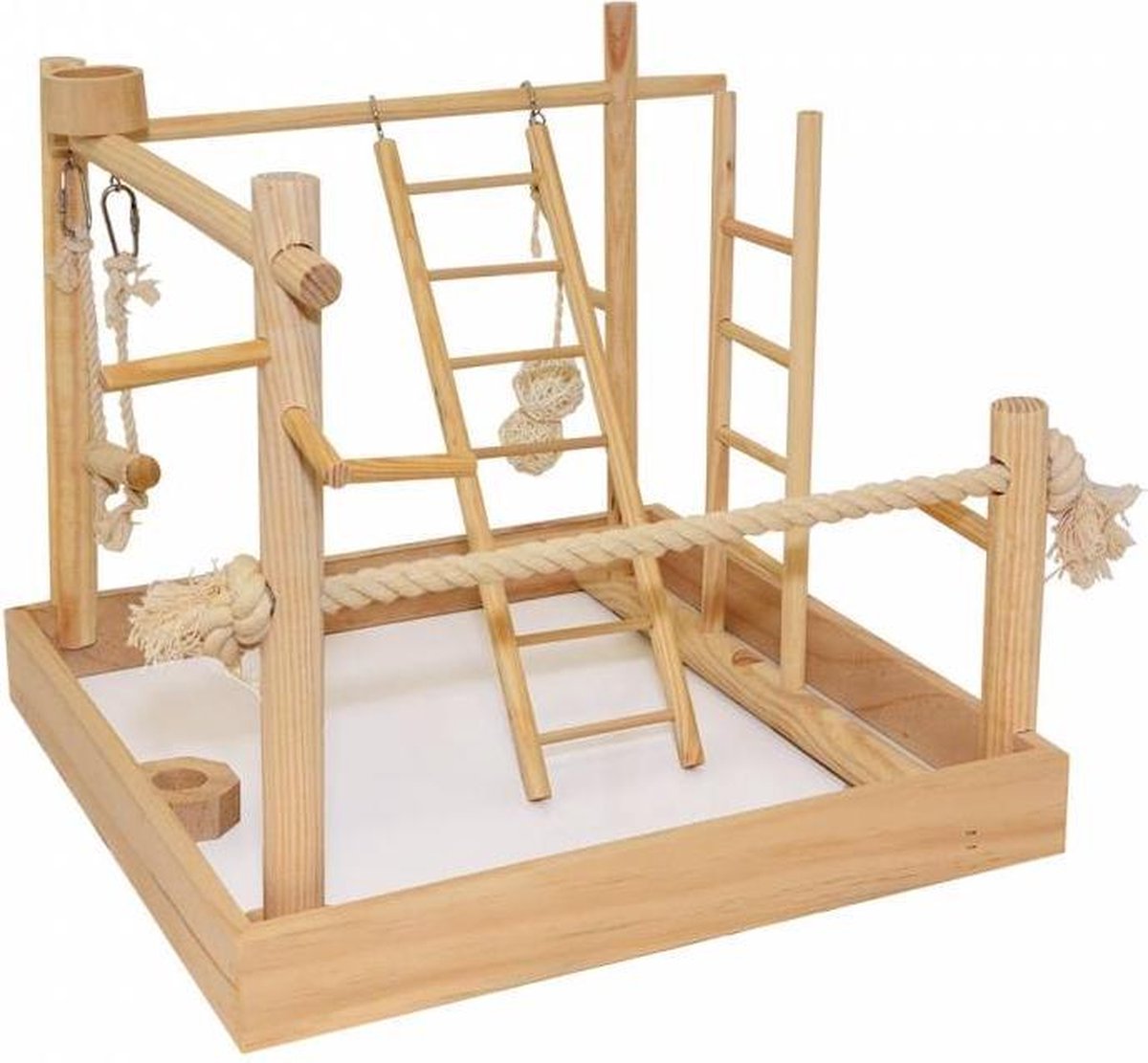 Duvo+ 3 in 1 Vogelspeeltuin - Hout - 38 x 38 x 40