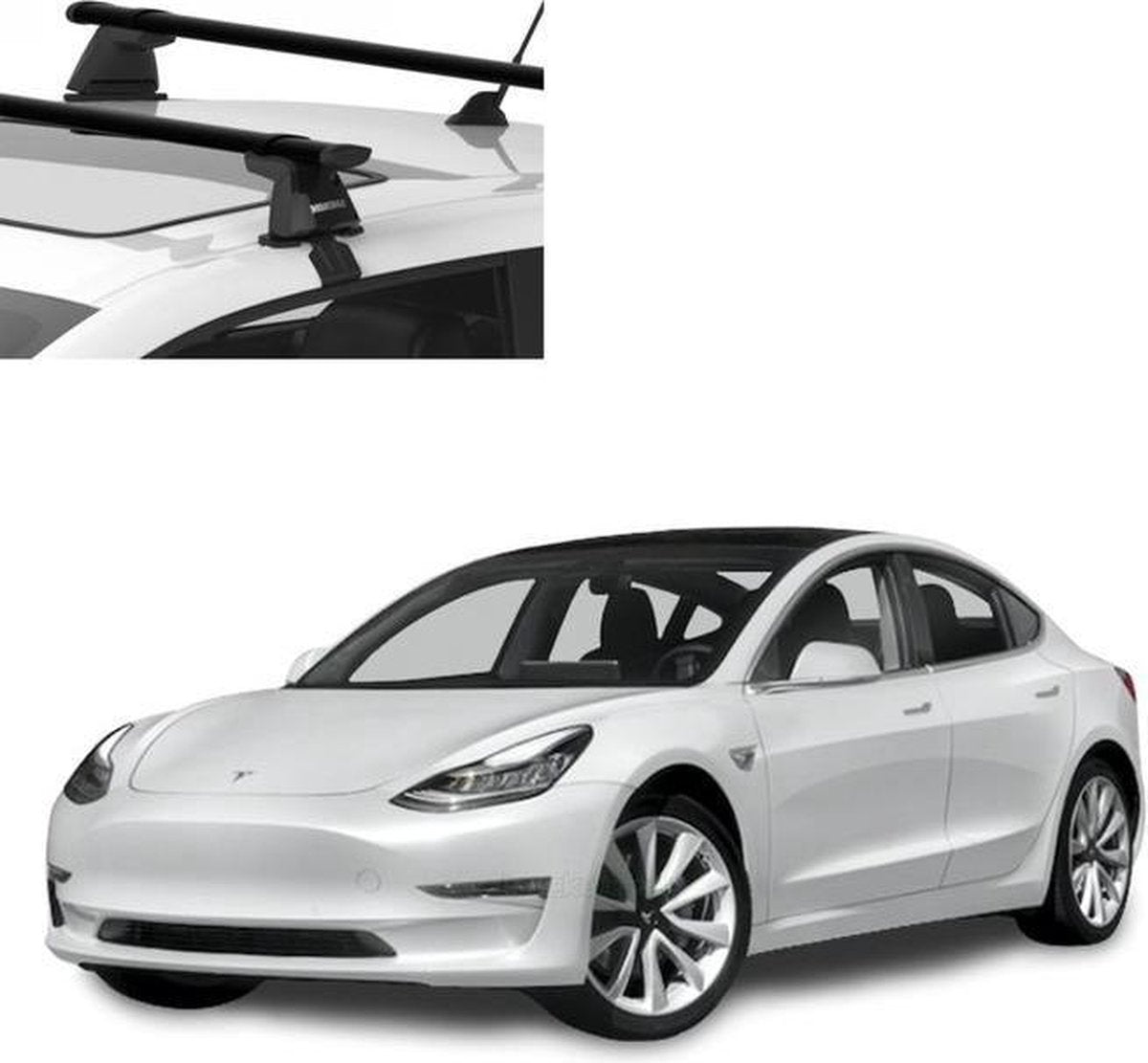 Tesla Model 3 Dakdrager Yakima Dakdragers Zwart Auto Exterieur Accessoires Nederland en België