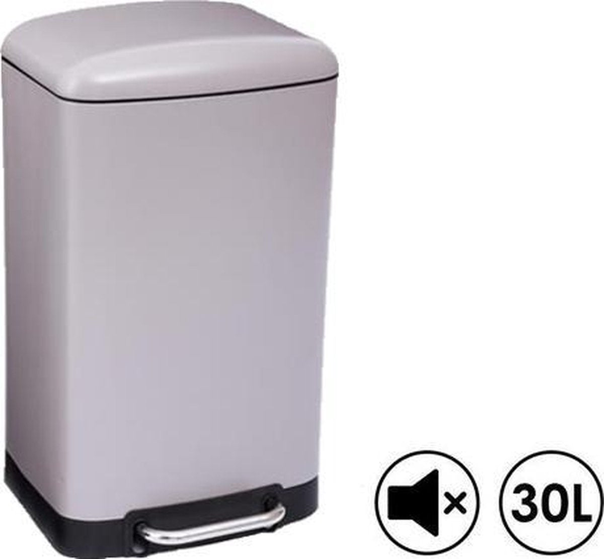 Made4Home® – Pedaalemmer | Prullenbak | Vuilbak | 30L (liter) | Taupe | Geruisloos deksel | Softclose | Anti-slip | Grote pedaal | Verwijderbare binnenemmer