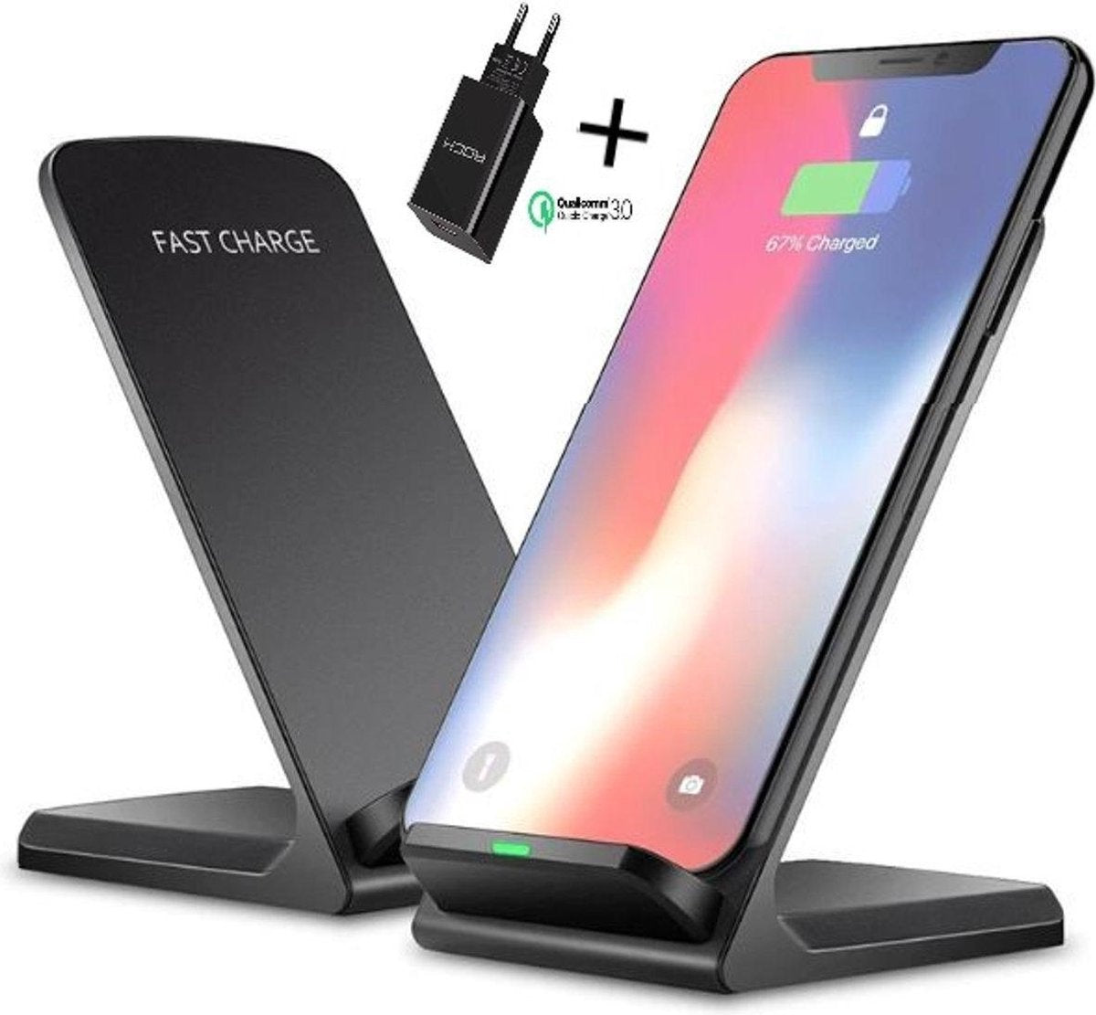 Draadloze Qi Snellader (2019) - Wireless Charger - Mobiele Telefoon Lader – Laadstation -
