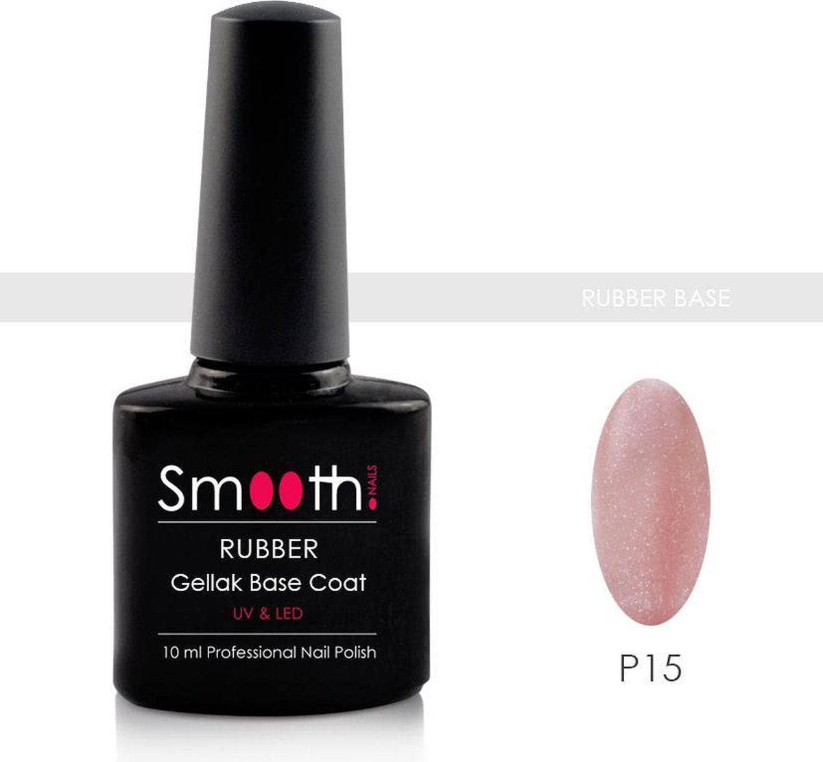 Smoothnails - Glitter Rubber Base Coat Meadow Sweet - Gellak - Roze