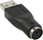 Transmedia USB-A (m) - Mini DIN 6-pins PS/2 (v) adapter / zwart