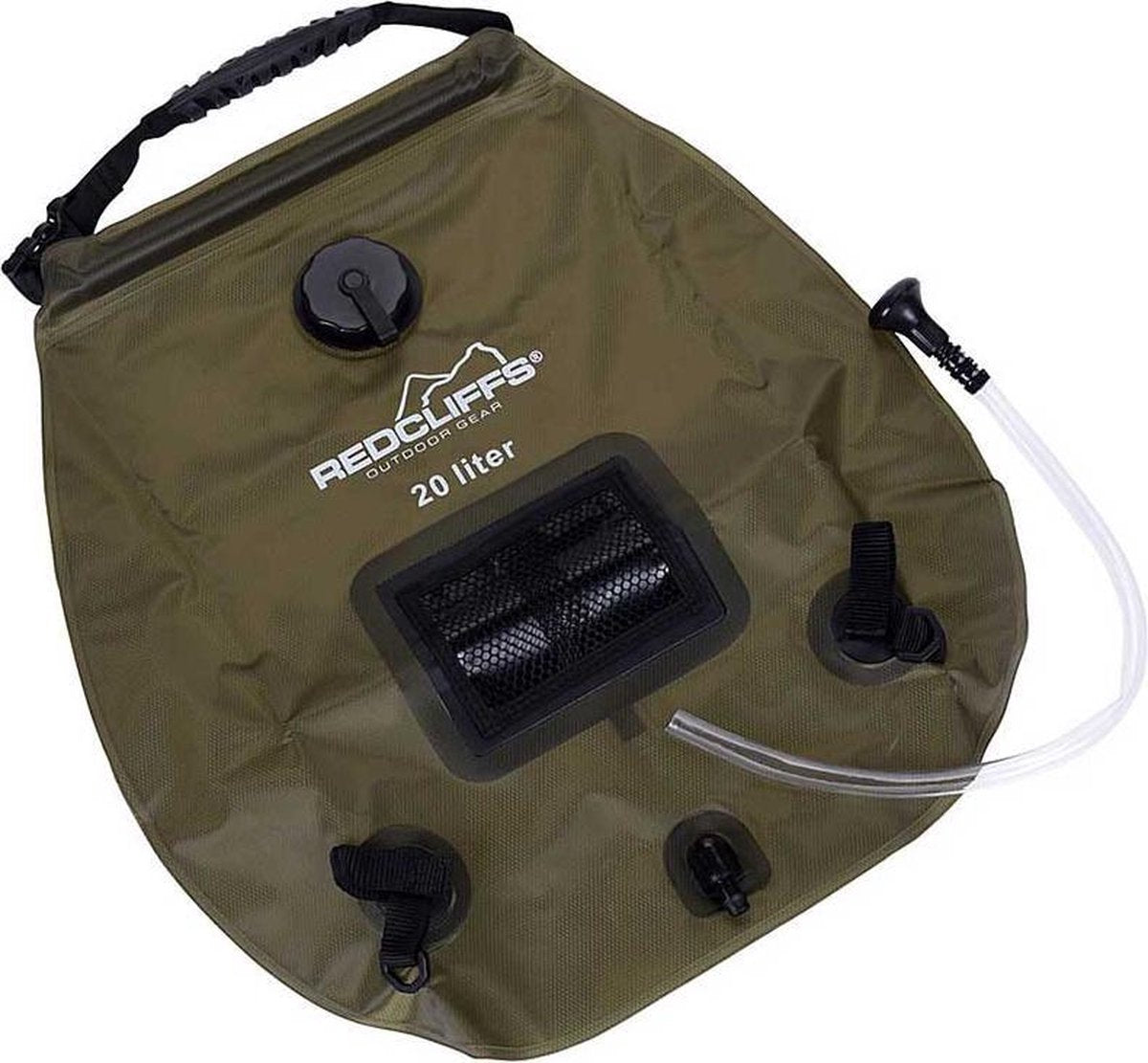 Campingdouche met thermometer - 20 liter - groen