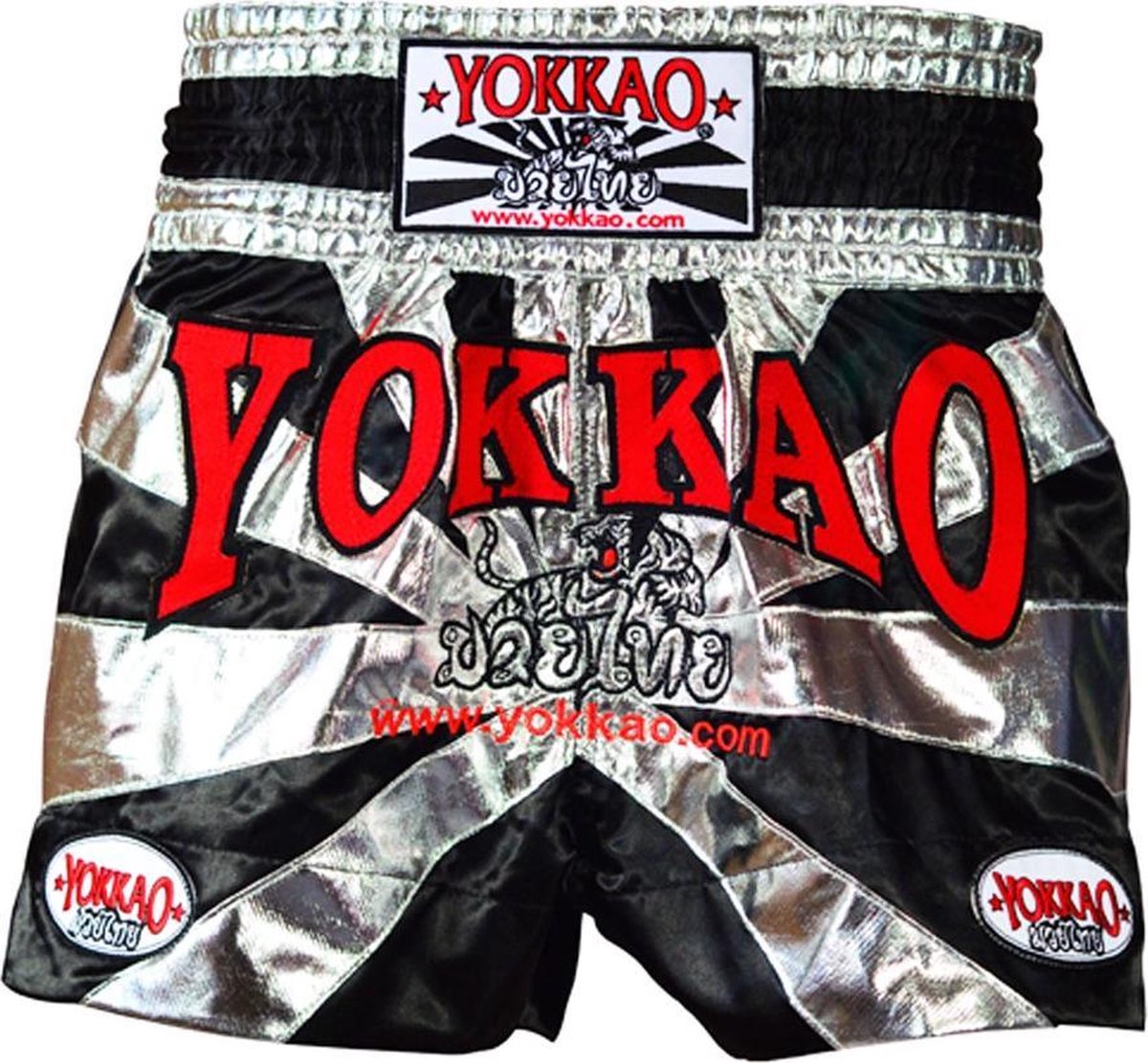 Yokkao Buakaw Shorts - Product Kleur: Zilver / Zwart / Product Maat: XL
