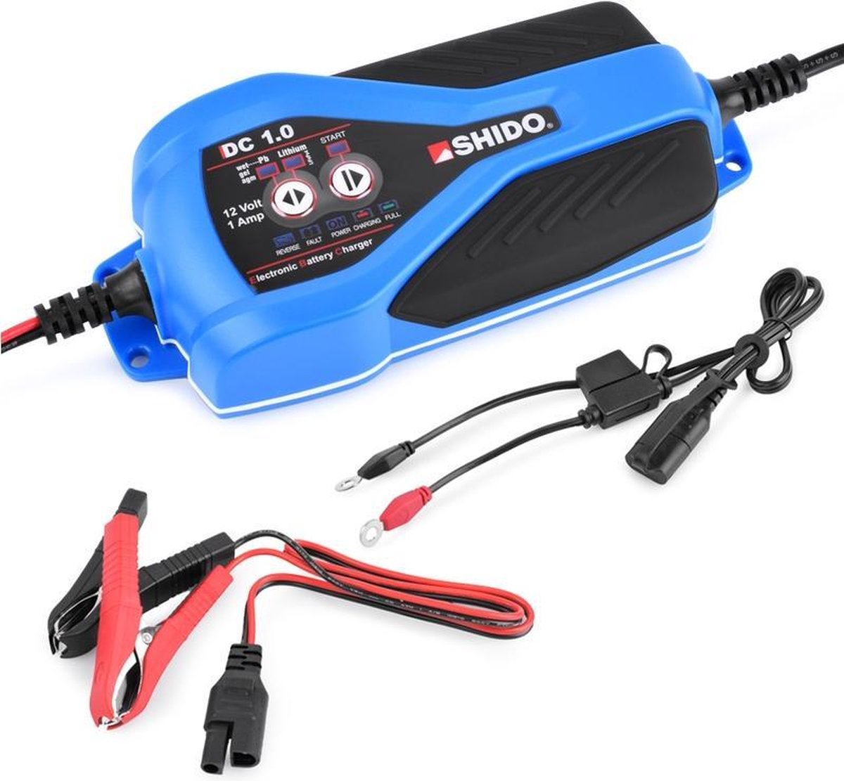 Shido DC 1.0 Auto Motor Lithium & Loodzuur Acculader 12V 1A Multi Batterij Lader Accubesparende Druppellader