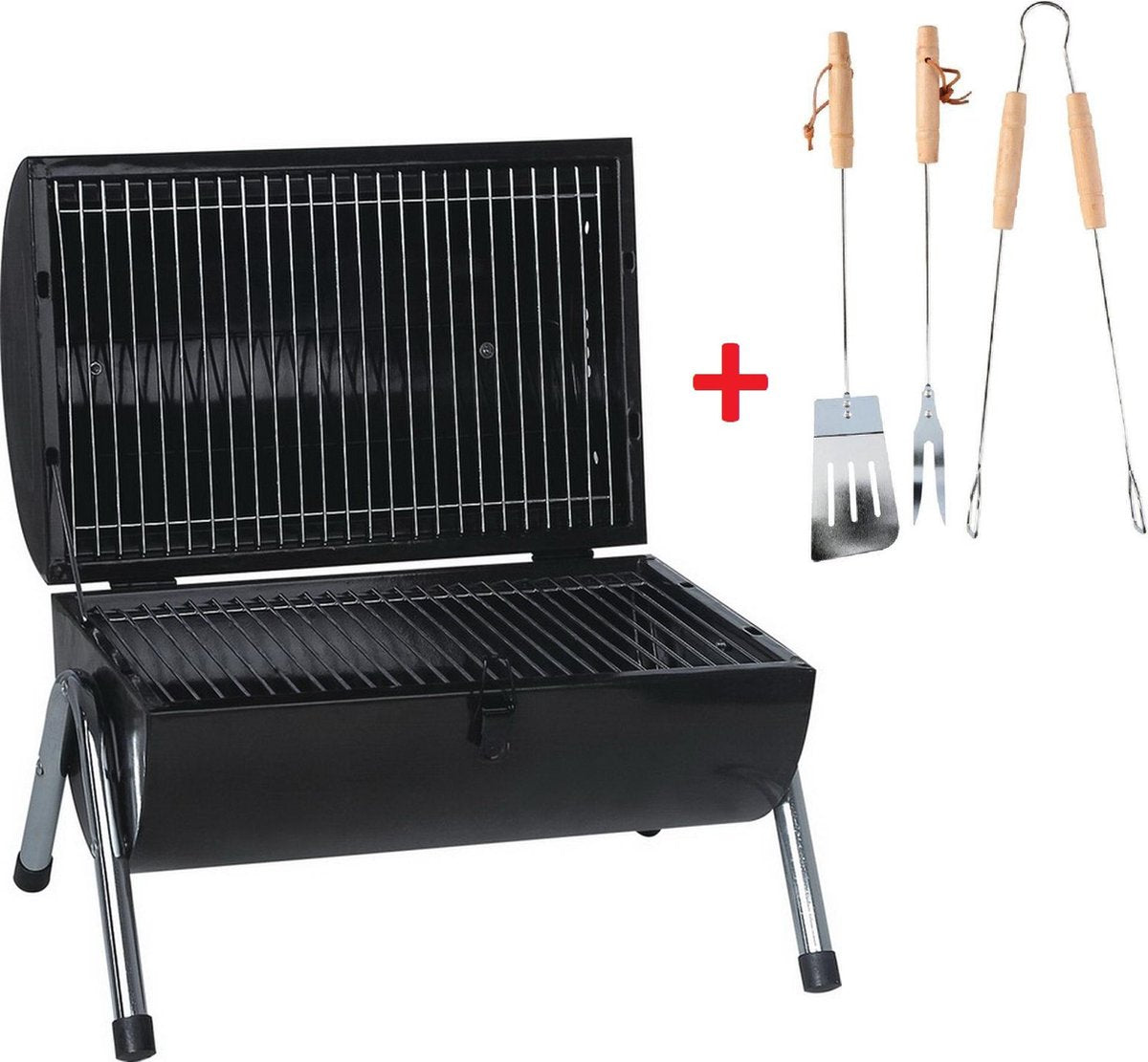 MaxxGarden Houtskool Barbecue - Grilloppervlak (LxB) 38 x 52 cm - Met Dubbel Grill Vlak - Zwart