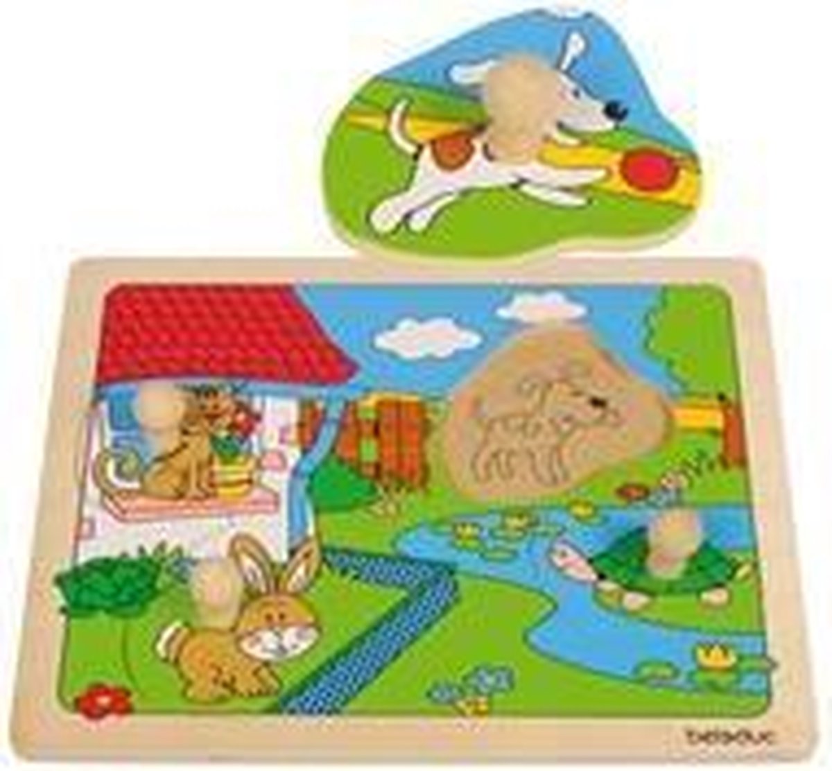 Houten knoppuzzel huisdier